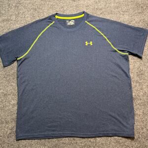 Under Armour‎ HeatGear Loose Blue Neon Athletic Shirt Men’s Size XL
